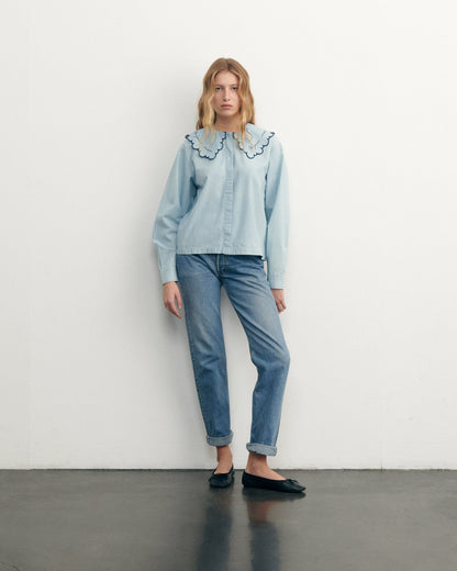 Maison Labiche &quot;Amour Toujours&quot; sourdière shirt DENIM BLEACHED Maison Labiche