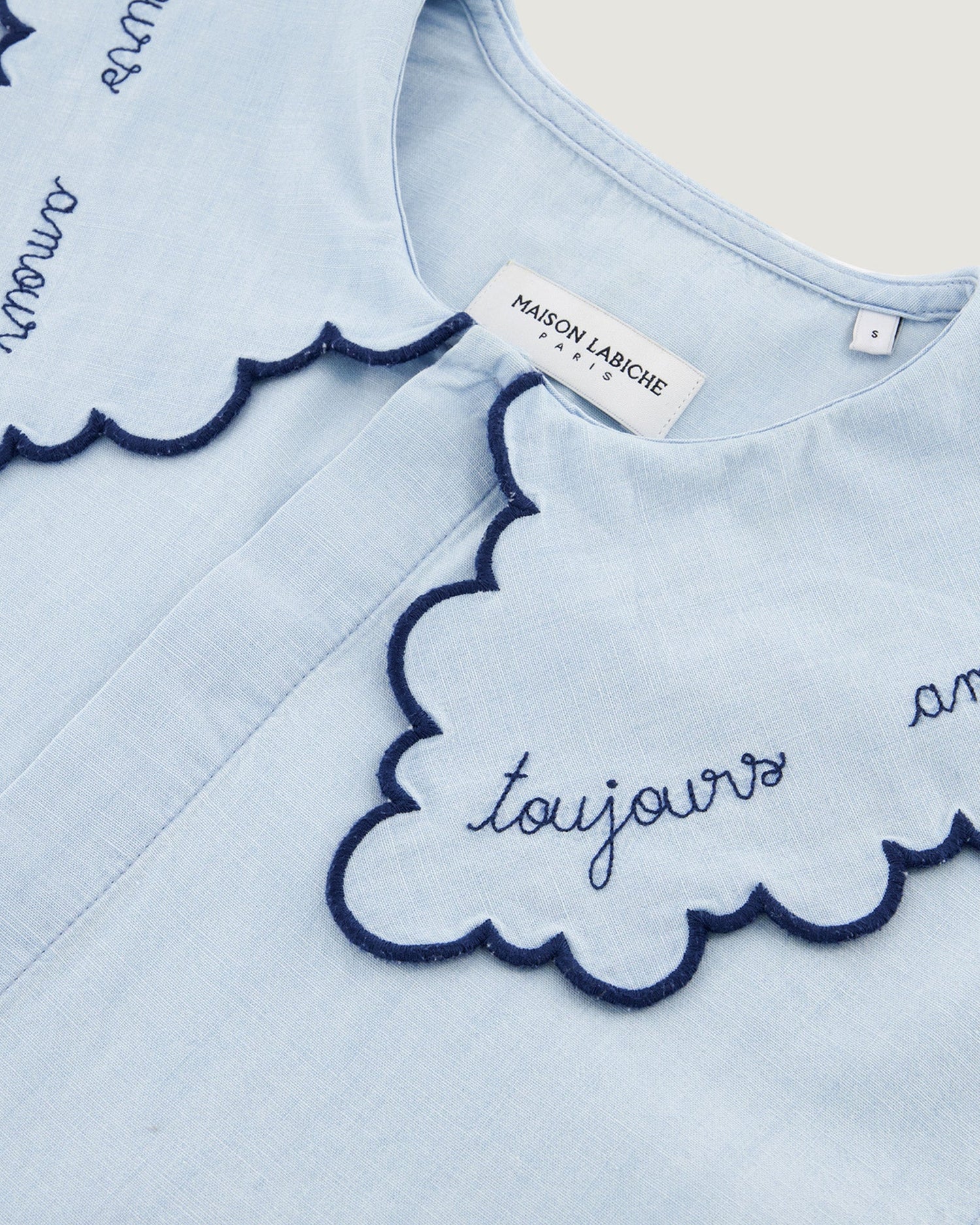 Maison Labiche &quot;Amour Toujours&quot; sourdière shirt DENIM BLEACHED Maison Labiche
