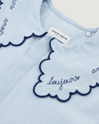 Maison Labiche &quot;Amour Toujours&quot; sourdière shirt DENIM BLEACHED Maison Labiche
