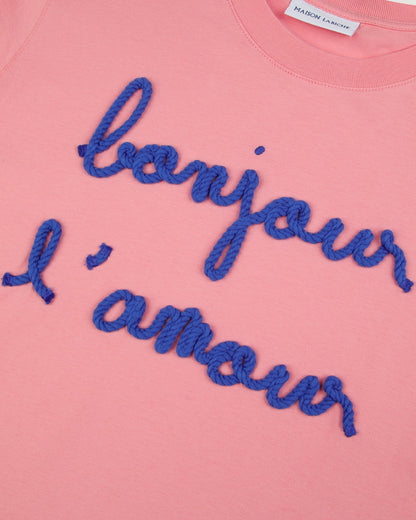 Maison Labiche "Bonjour L Amour" popincourt t-shirt FLAMINGO PINK Maison Labiche