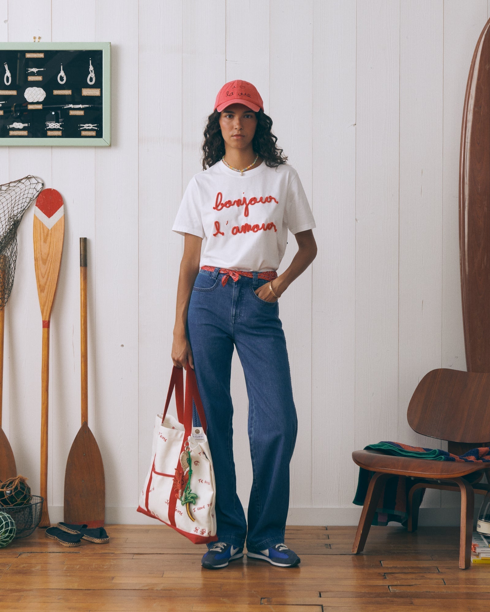 Maison Labiche "Bonjour L Amour" popincourt t-shirt FLAMINGO PINK Maison Labiche
