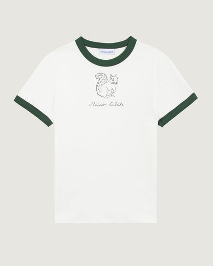 Maison Labiche &quot;Ecureuil&quot; montherlant t-shirt OFF WHITE OAK GREEN Maison Labiche