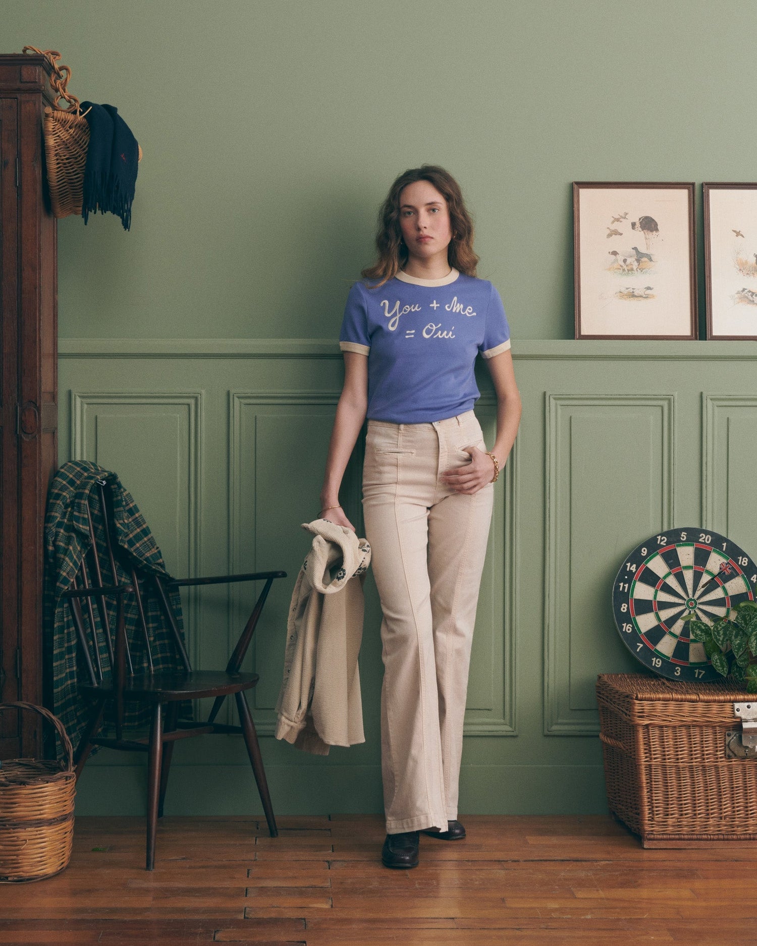 Maison Labiche &quot;Ecureuil&quot; montherlant t-shirt OFF WHITE OAK GREEN Maison Labiche