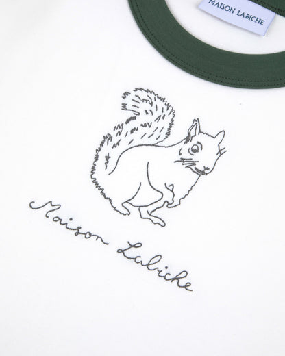 Maison Labiche &quot;Ecureuil&quot; montherlant t-shirt OFF WHITE OAK GREEN Maison Labiche
