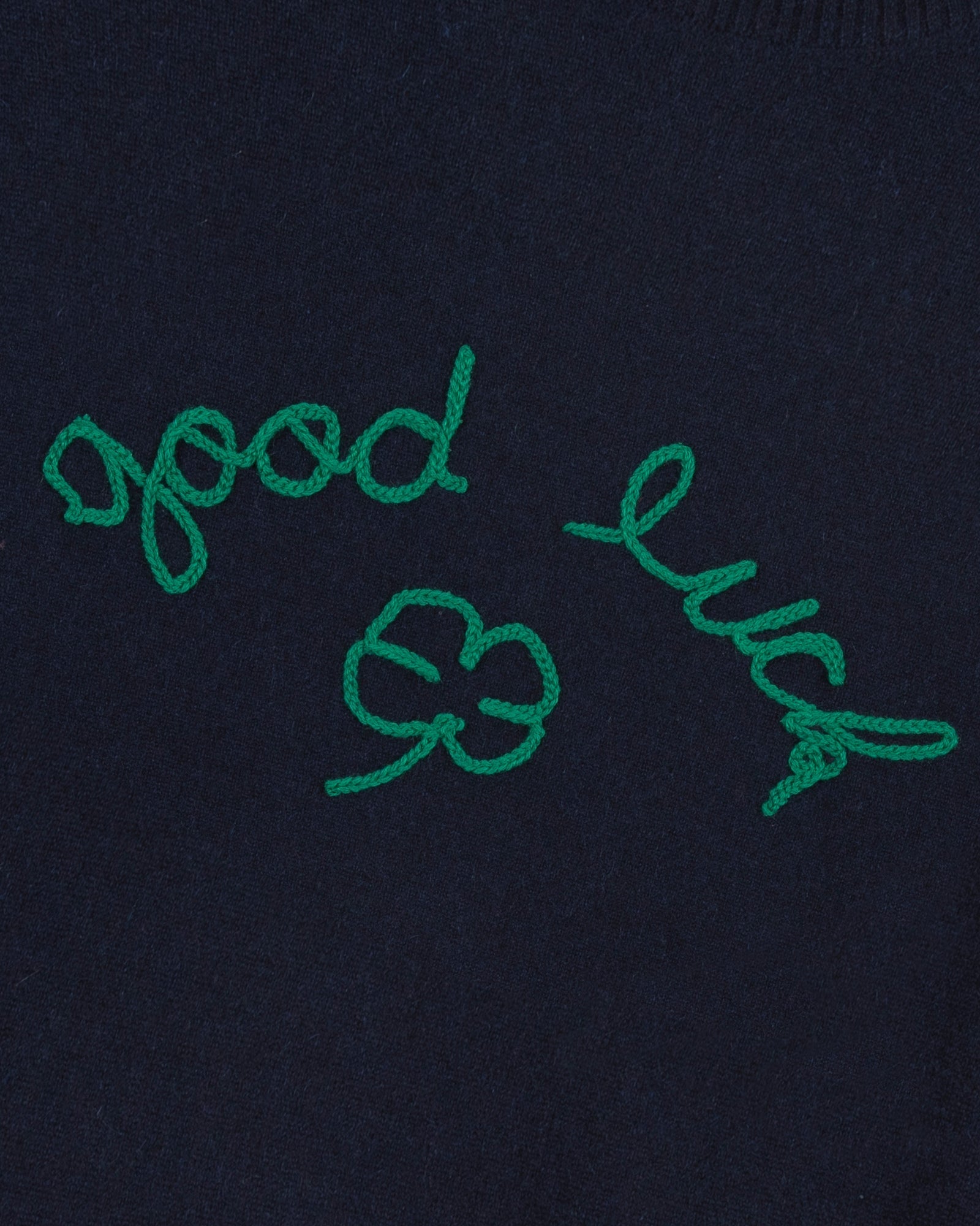 Maison Labiche &quot;Good Luck&quot; buzelin cashmere sweater - MIDNIGHT BLUE Maison Labiche