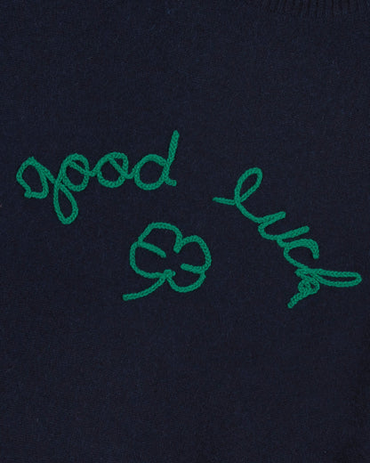 Maison Labiche &quot;Good Luck&quot; buzelin cashmere sweater - MIDNIGHT BLUE Maison Labiche
