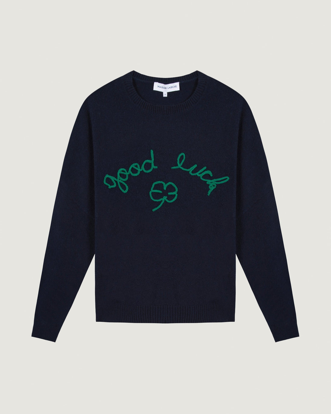 Maison Labiche &quot;Good Luck&quot; buzelin cashmere sweater - MIDNIGHT BLUE Maison Labiche