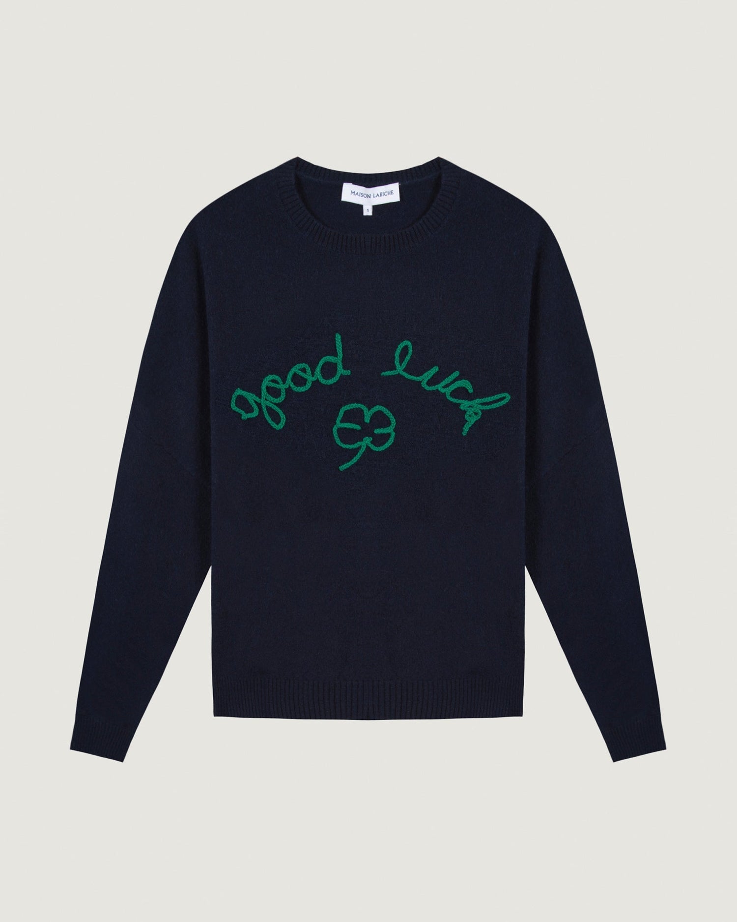 Maison Labiche &quot;Good Luck&quot; buzelin cashmere sweater - MIDNIGHT BLUE Maison Labiche