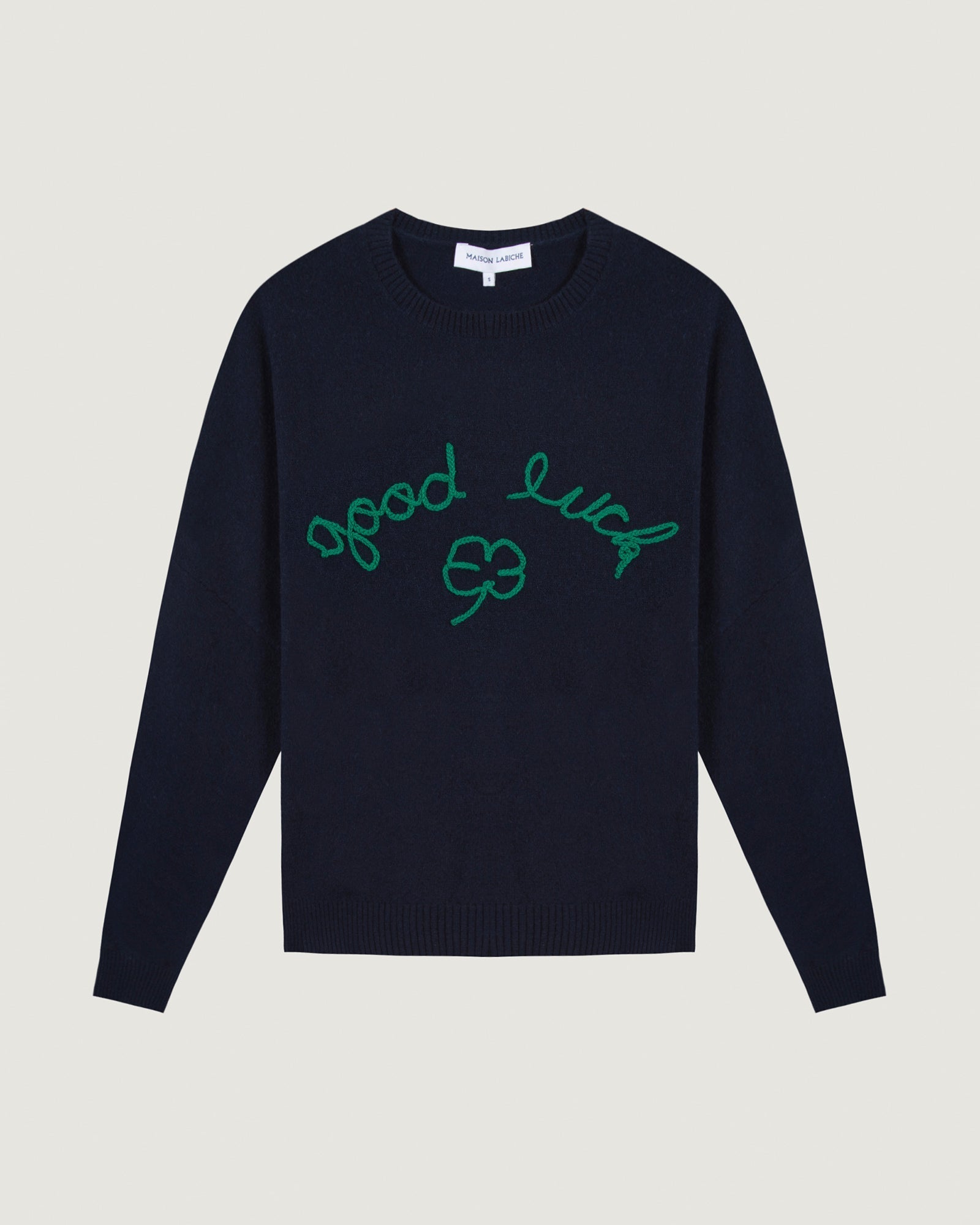 Maison Labiche &quot;Good Luck&quot; buzelin cashmere sweater - MIDNIGHT BLUE Maison Labiche