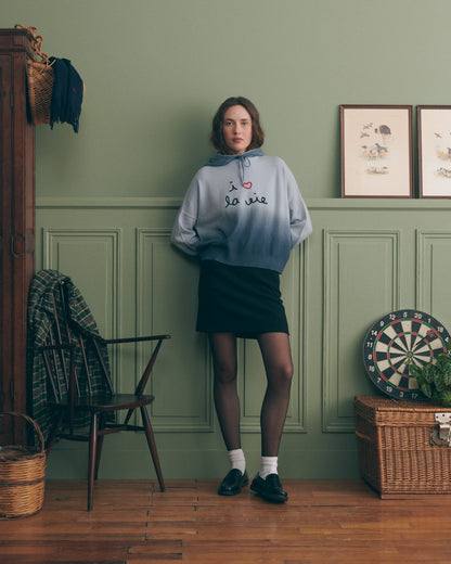 Maison Labiche &quot;I Love La Vie&quot; buzelin cashmere sweater - SKY BLUE DIP DYE Maison Labiche