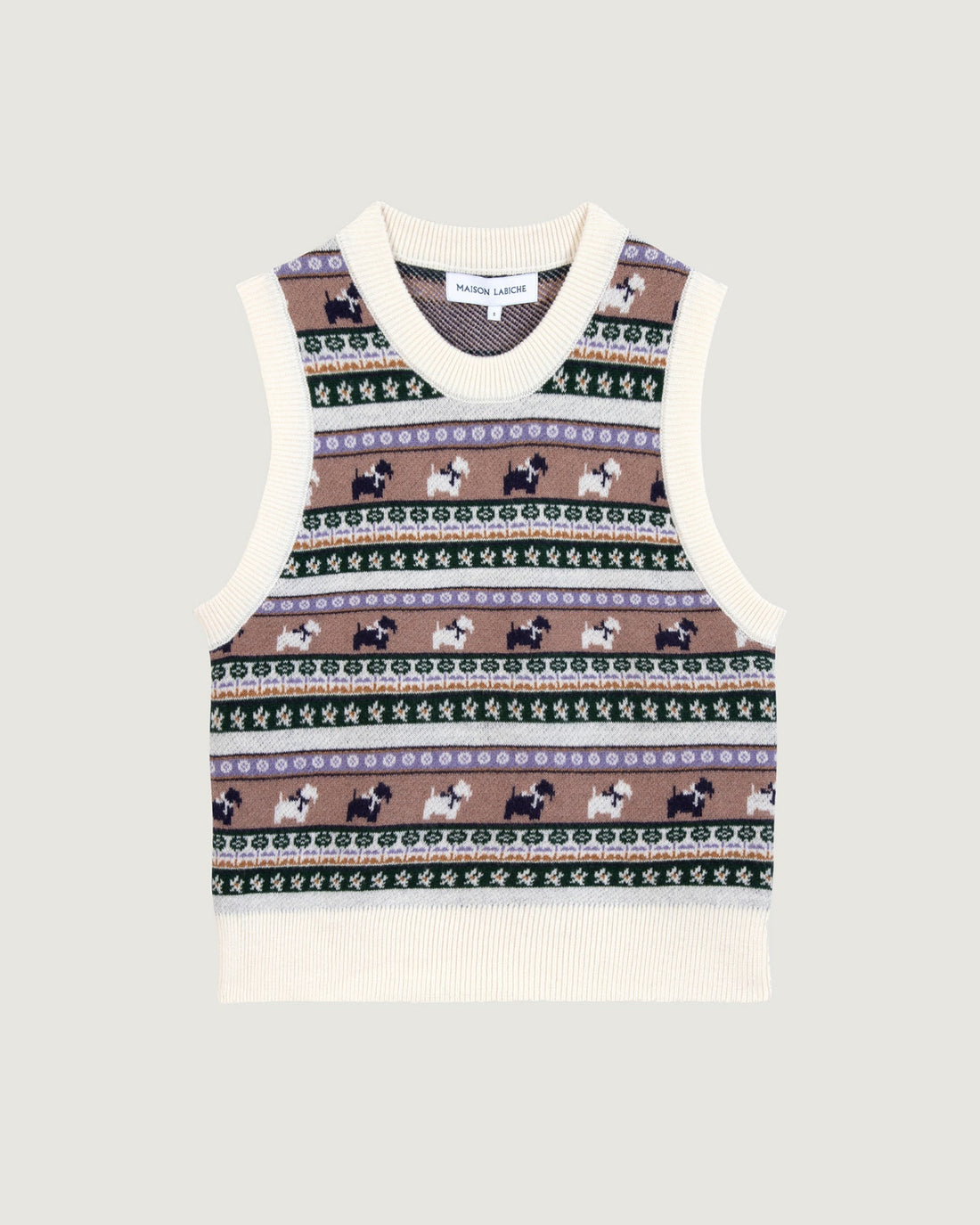 Maison Labiche &quot;Jacquard Chiens&quot; lafay merino wool sweater MULTICO JACQUARD Maison Labiche