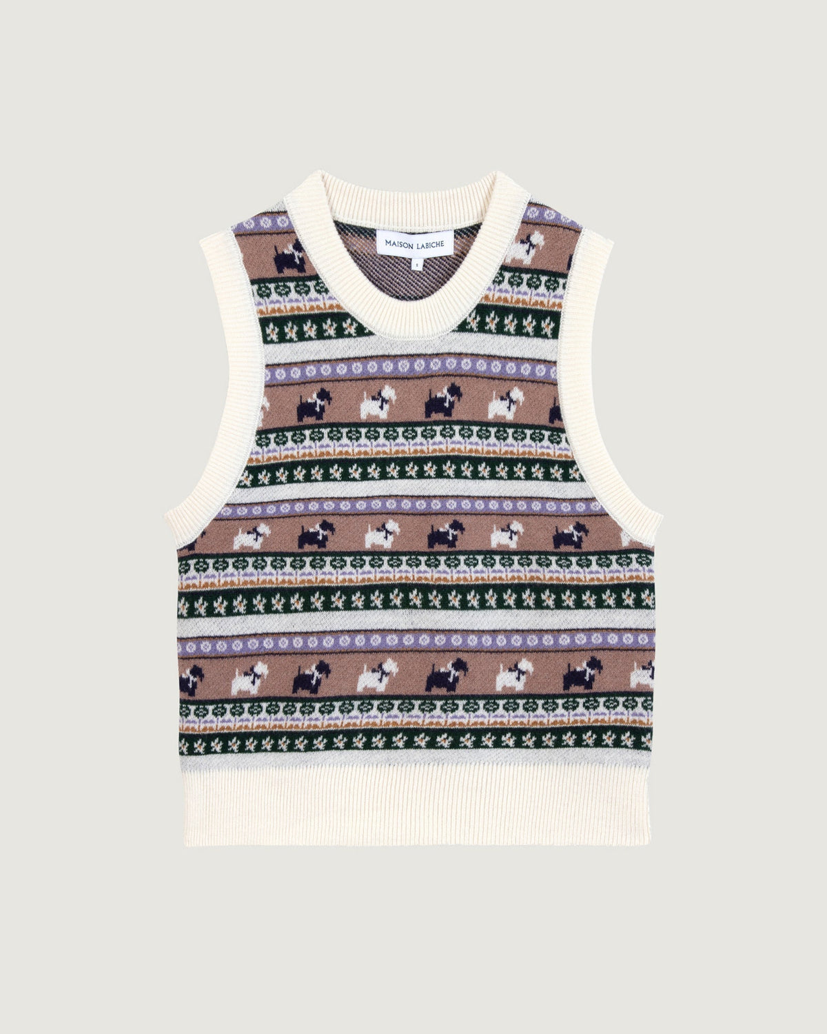 Maison Labiche "Jacquard Chiens" lafay merino wool sweater MULTICO JACQUARD Maison Labiche