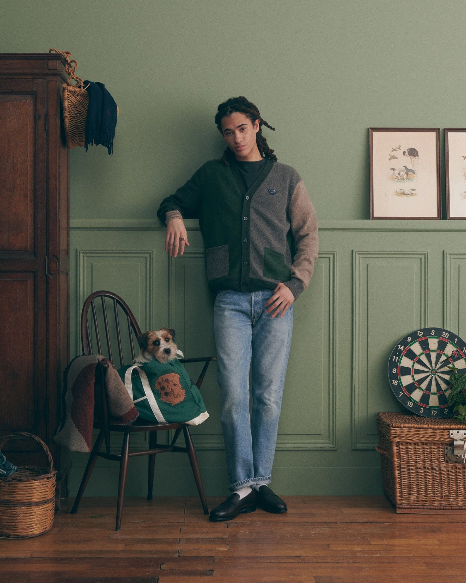 Maison Labiche &quot;Patch Coeur&quot; balfournier wool cardigan Maison Labiche