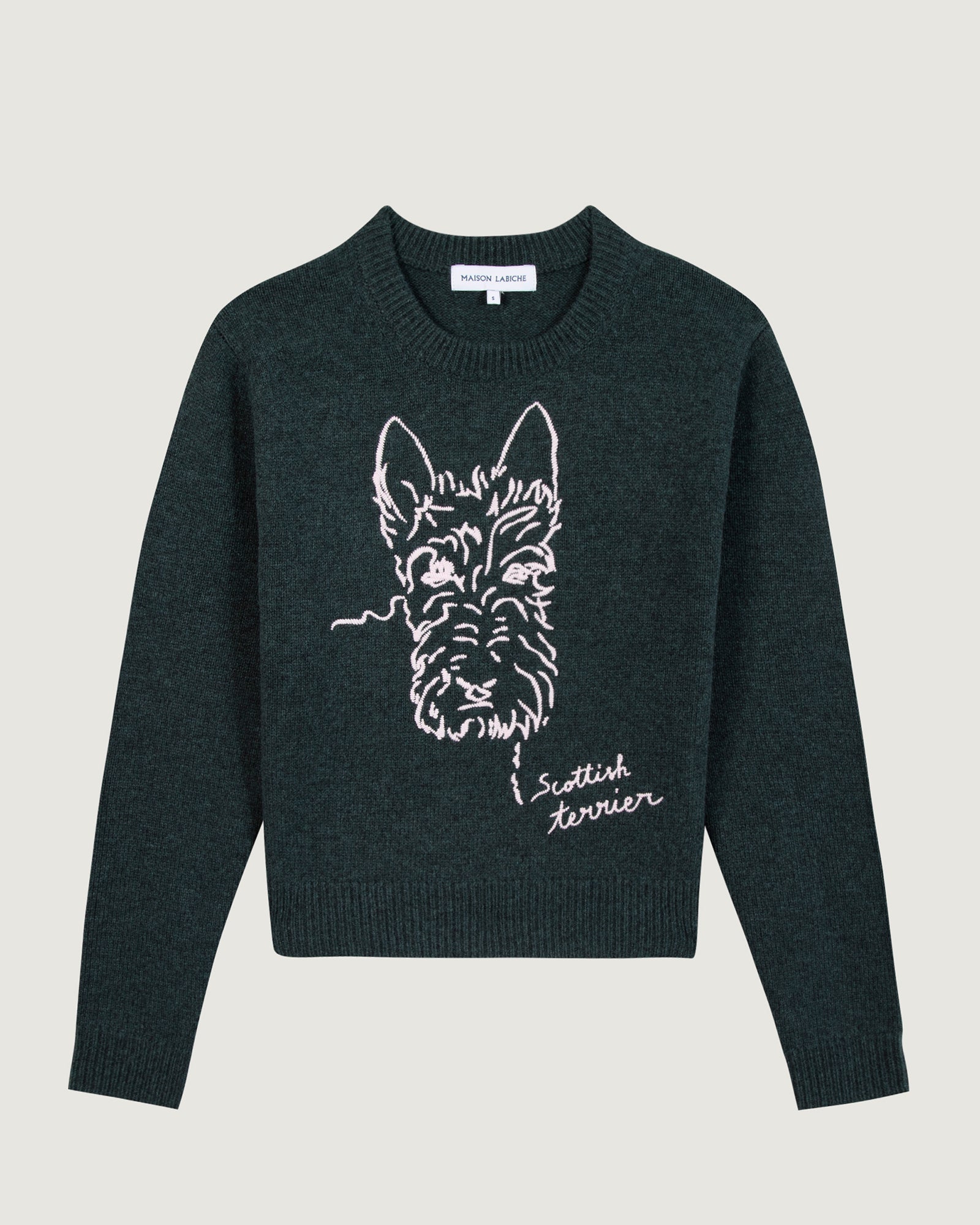 Maison Labiche &quot;Scottish Terrier&quot; formigé wool sweater PONDEROSA PINE Maison Labiche