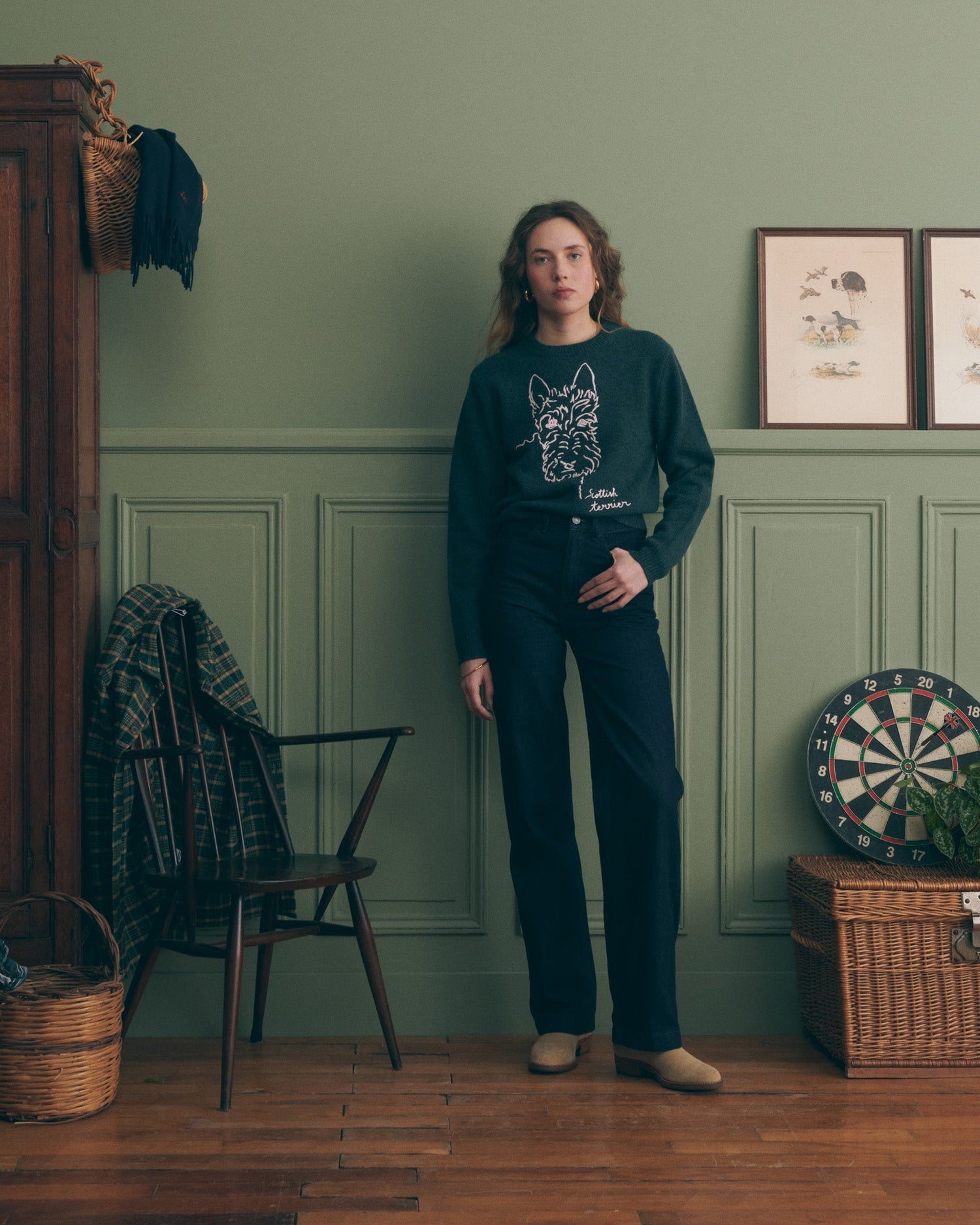 Maison Labiche &quot;Scottish Terrier&quot; formigé wool sweater PONDEROSA PINE Maison Labiche