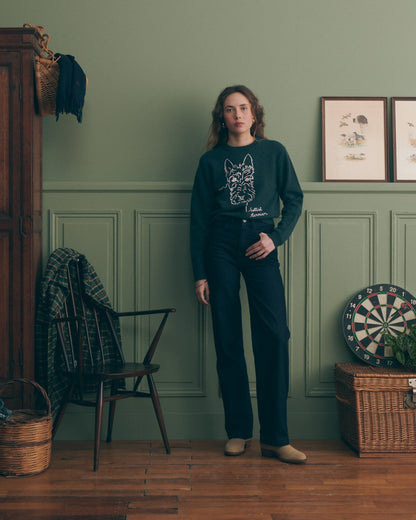 Maison Labiche &quot;Scottish Terrier&quot; formigé wool sweater PONDEROSA PINE Maison Labiche