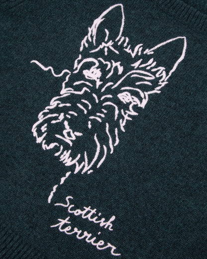 Maison Labiche &quot;Scottish Terrier&quot; formigé wool sweater PONDEROSA PINE Maison Labiche