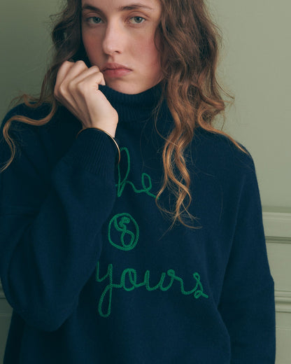 Maison Labiche &quot;The Earth Is Yours&quot; fautrier cashmere sweater - ULTRAMARINE Maison Labiche