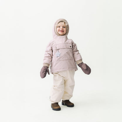 MATBABYWEN fleece lined winter anorak. GRS - Puritan Grey Mini a Ture