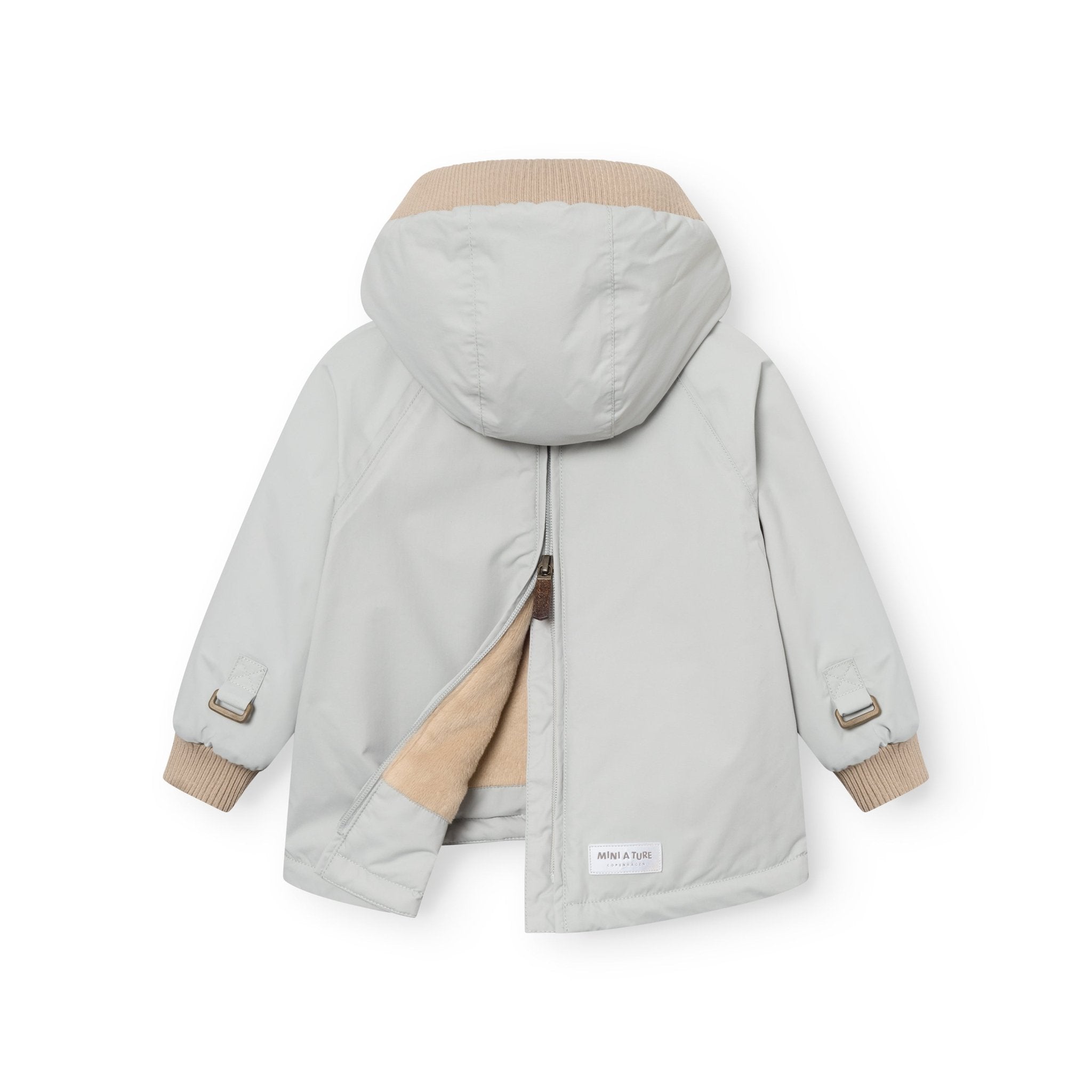 MATBABYWEN fleece lined winter anorak. GRS - Puritan Grey Mini a Ture