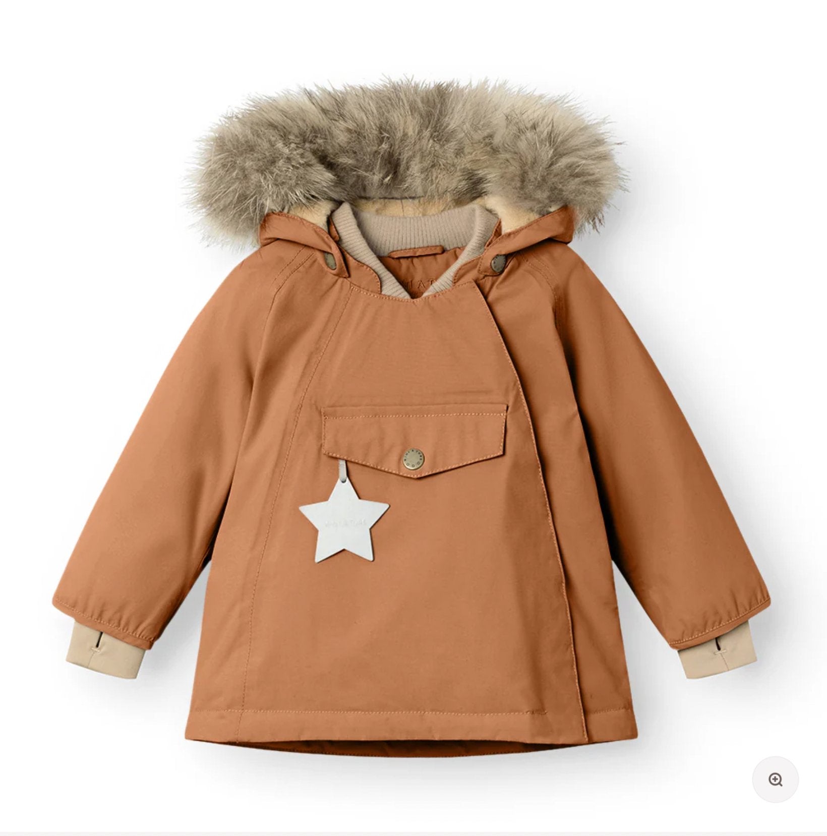 MATWANG fleece lined winter jacket fur. GRS - Pecan Brown Mini a Ture - enjoykidsus