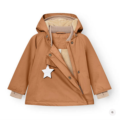 MATWANG fleece lined winter jacket. GRS - Pecan Brown Mini a Ture - enjoykidsus