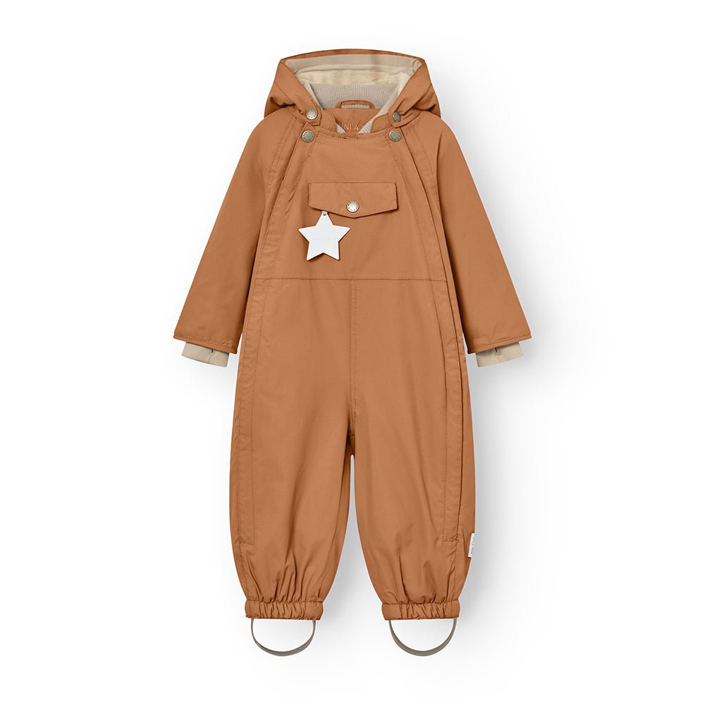 MATWISTI fleece lined snowsuit. GRS - Pecan Brown Mini a Ture - enjoykidsus