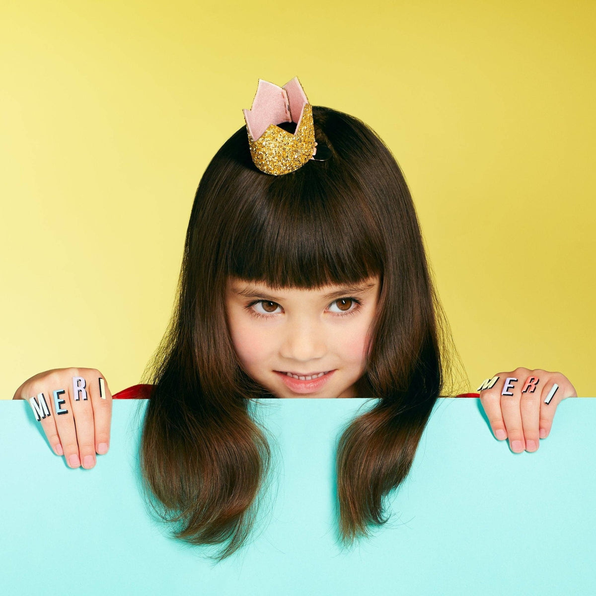 Meri Meri Mini Gold Glitter Crown Hair Clip Meri Meri
