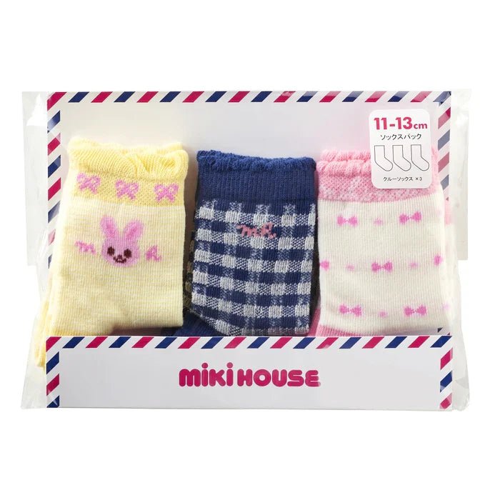MIKI HOUSE 3 - Pack Sock Set – Pink MIKI HOUSE