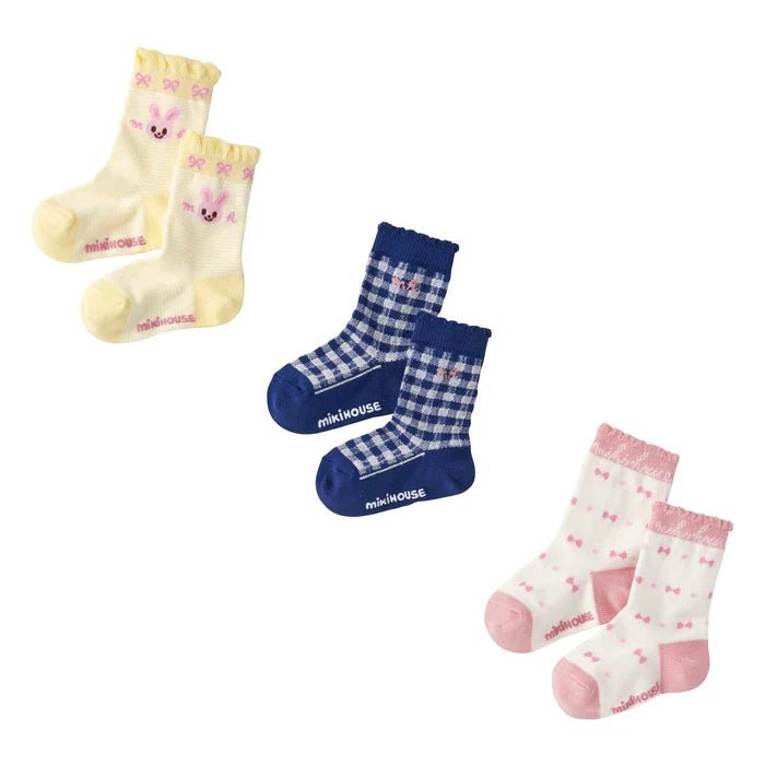 MIKI HOUSE 3 - Pack Sock Set – Pink MIKI HOUSE