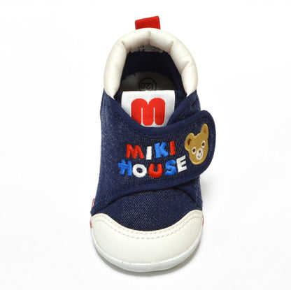 miki house bear denim sneakers Mikihouse - enjoykidsus