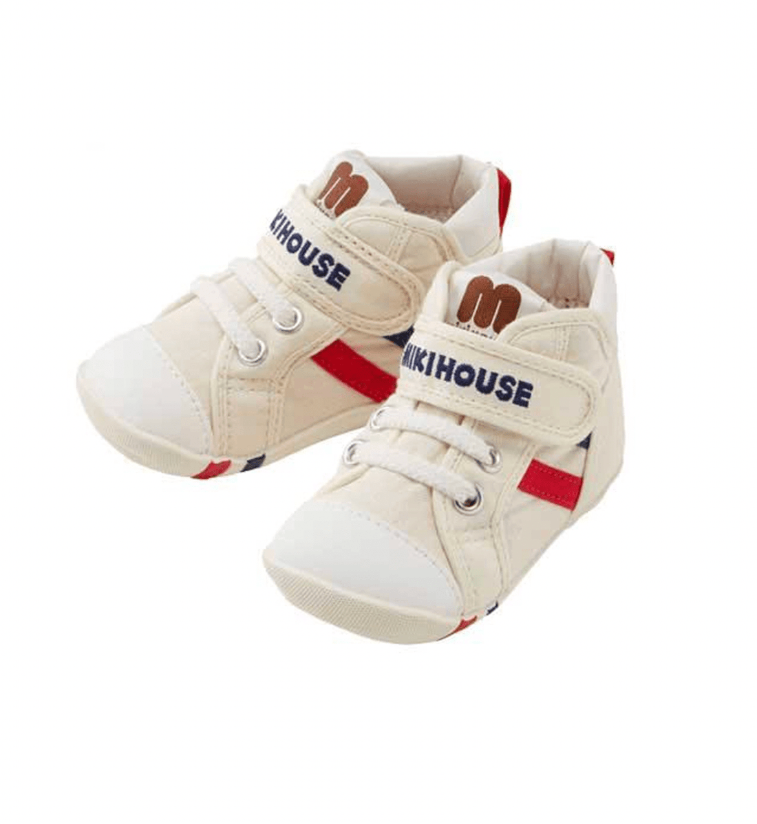 MIKI HOUSE First Shoes with Logo White | Baby Walking Shoes Japan MIKI HOUSE