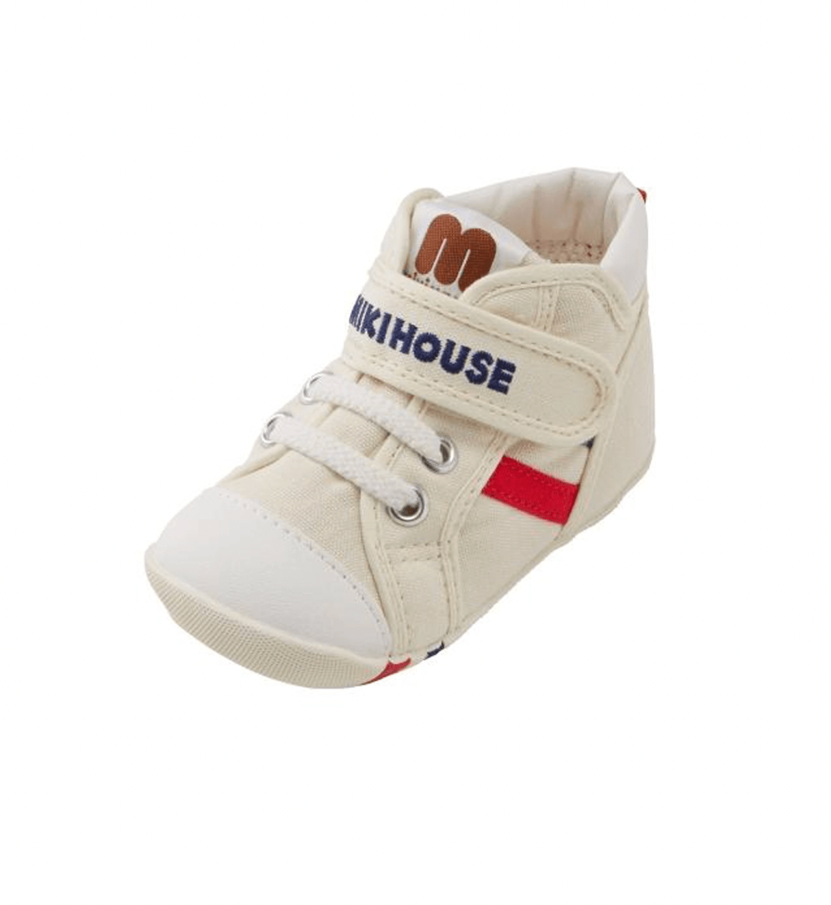 MIKI HOUSE First Shoes with Logo White | Baby Walking Shoes Japan MIKI HOUSE