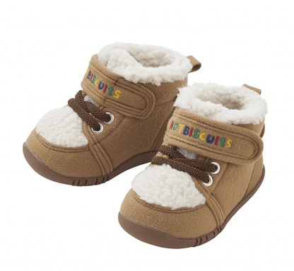 Miki House Hot Biscuits Beans Boa First Walker Shoes – Brown MIKI HOUSE