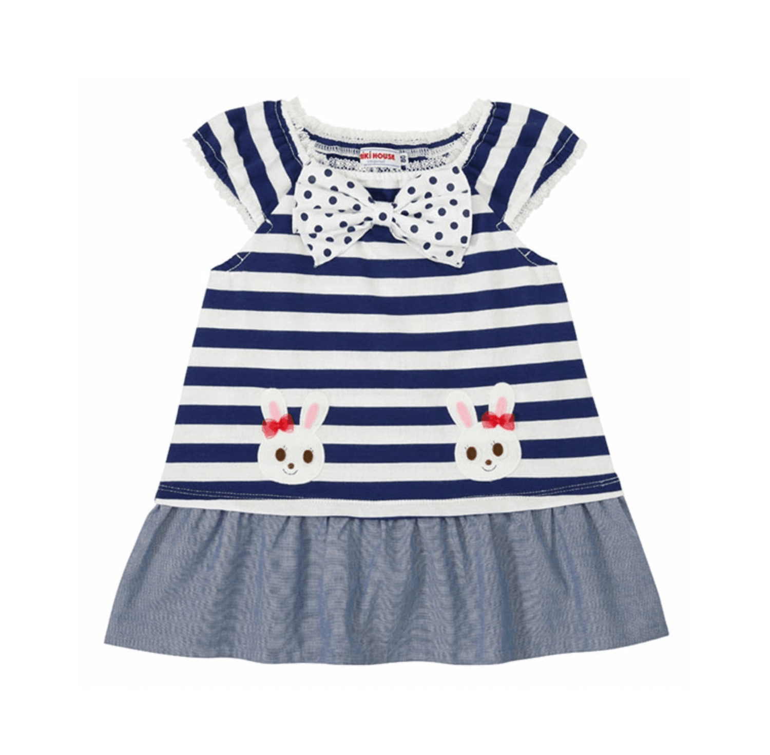 MIKI HOUSE Usako Ribbon Border Dress MIKI HOUSE