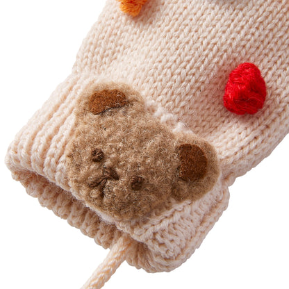 Mikihouse Dreamy Knit Teddy Bear Mittens - Ivory MIKI HOUSE