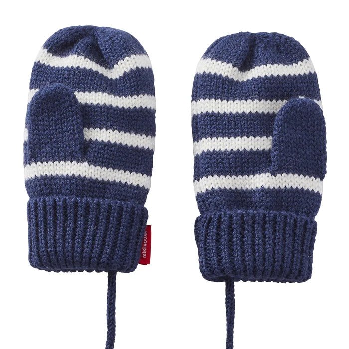 Mikihouse Dreamy Knit Teddy Bear Mittens - Navy MIKI HOUSE