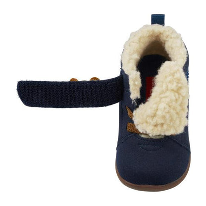 MIKIHOUSE Fleece - Lined Baby Boots Brown Bear | Warm Winter First Shoes MIKI HOUSE