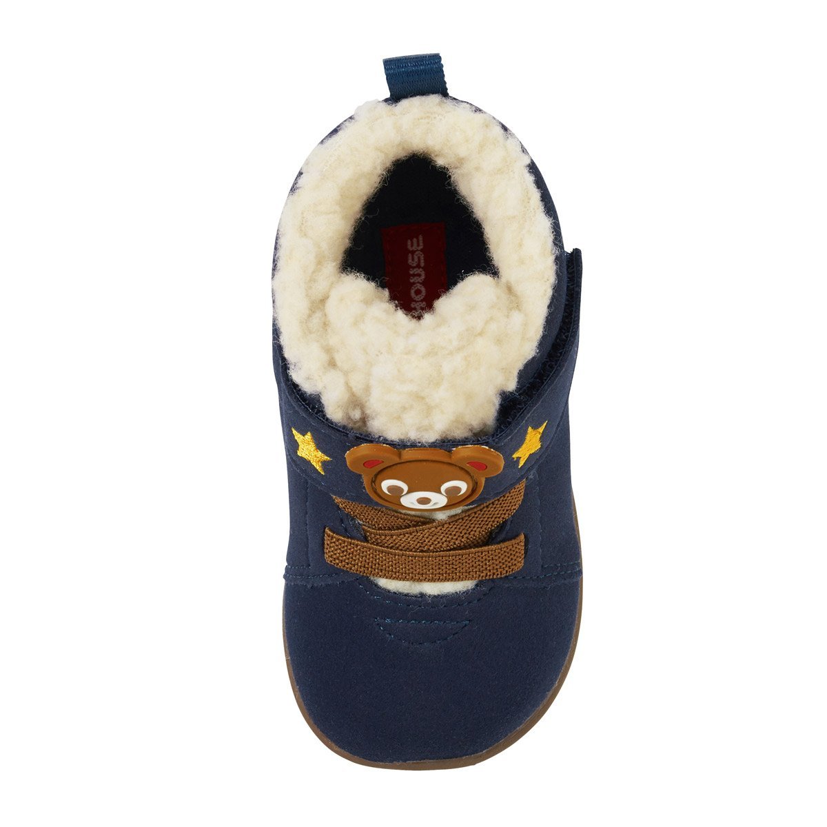 MIKIHOUSE Fleece - Lined Baby Boots Brown Bear | Warm Winter First Shoes MIKI HOUSE