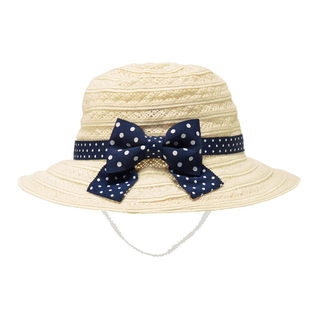 MIKIHOUSE HAT with Navy Lace Ribbon MIKI HOUSE