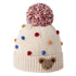 MIKIHOUSE Knit Hat with Teddy Bear Motif - Ivory MIKI HOUSE