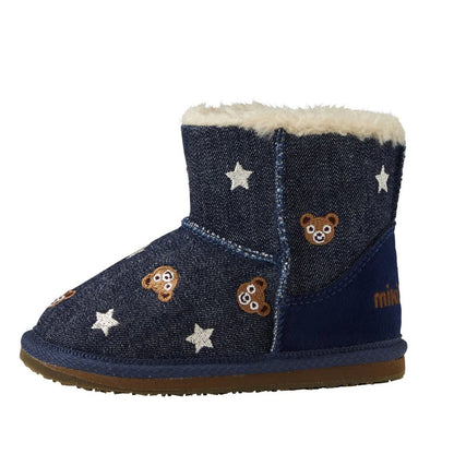 MIKIHOUSE Teddy Fleece - Lined Baby Boots – Navy MIKI HOUSE
