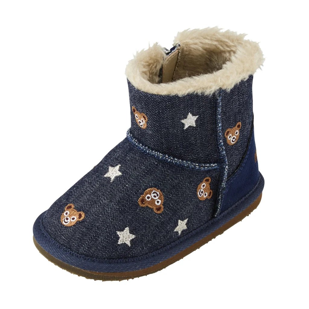 MIKIHOUSE Teddy Fleece - Lined Baby Boots – Navy MIKI HOUSE