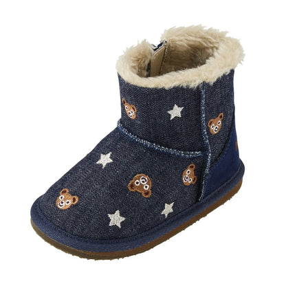 MIKIHOUSE Teddy Fleece - Lined Baby Boots – Navy MIKI HOUSE