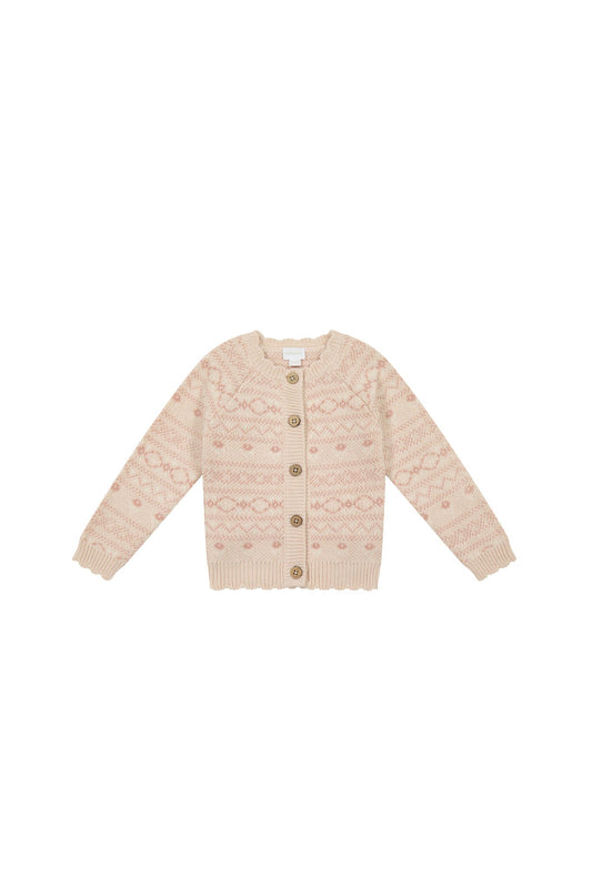 Millie Cardigan - Millie Fairisle Whisper Pink Jamie Kay - enjoykidsus