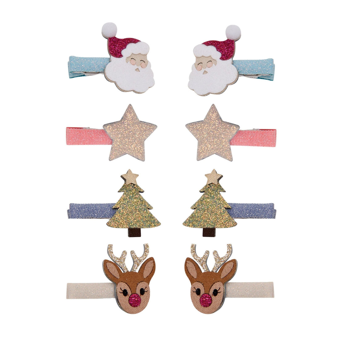 Mimi &amp; Lula Christmas salon hair clips with Santa, reindeer, star and tree motifs