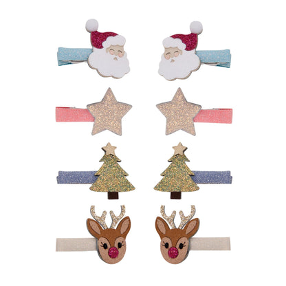 Mimi &amp; Lula Christmas salon hair clips with Santa, reindeer, star and tree motifs