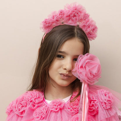 Mimi &amp; Lula Pink ruffle flower headdress Mimi &amp; Lula