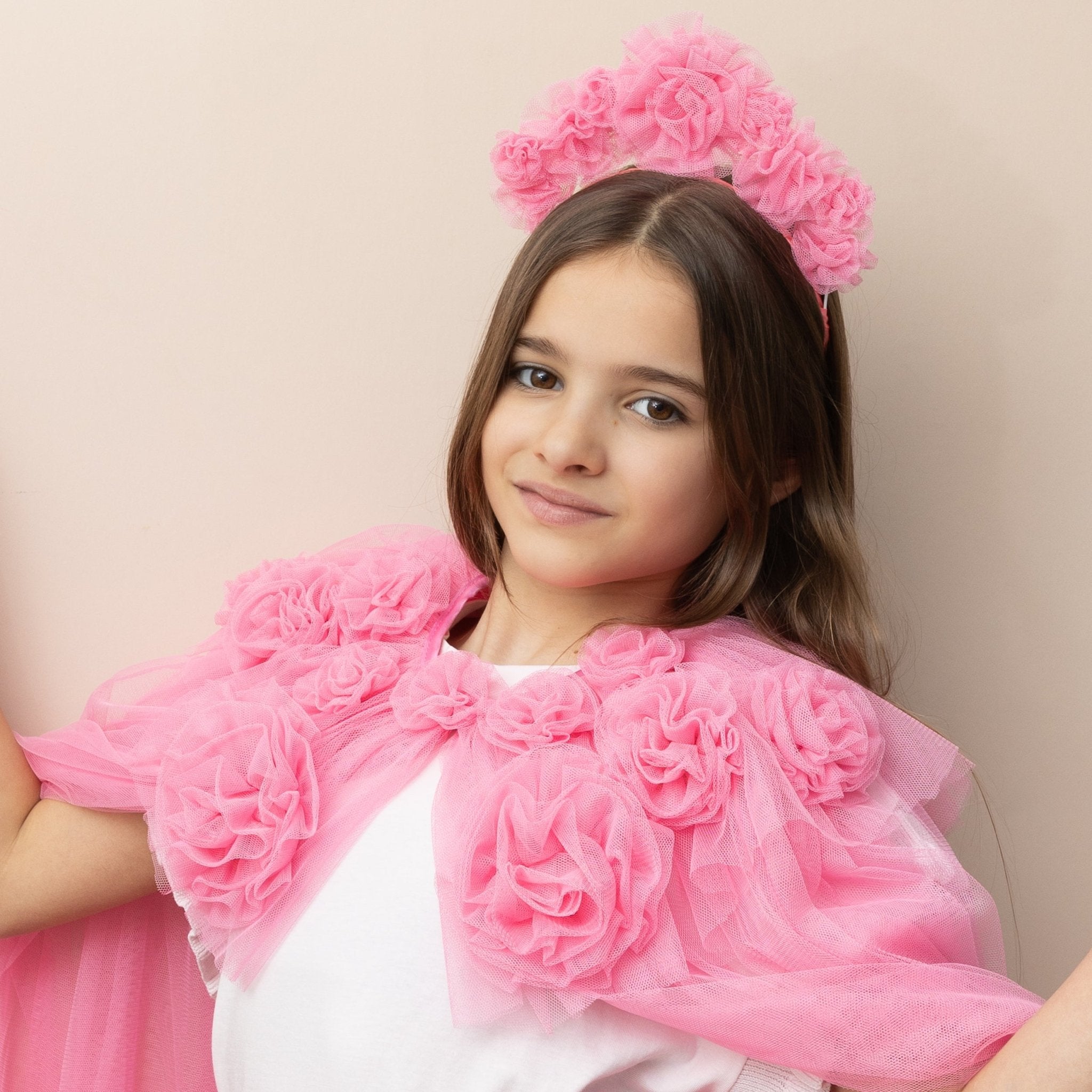 Mimi &amp; Lula Pink ruffle flower headdress Mimi &amp; Lula