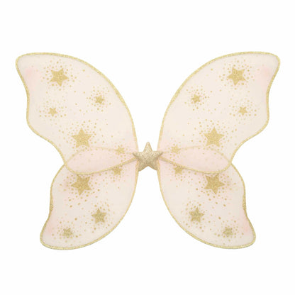 Mimi &amp; Lula Starry Night Wings in pink with gold glitter stars